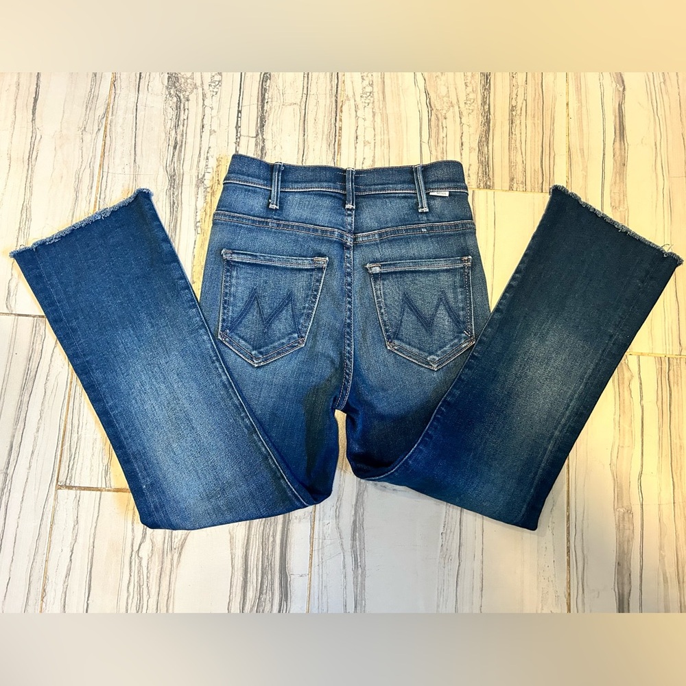 MOTHER The Hustler Ankle Fray in Home Movies High Rise Cropped Flare Jeans - Picture 7 of 16